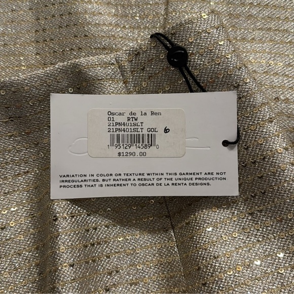 Oscar de la RENTA gold metallic sequin skirt - Picture 5 of 6